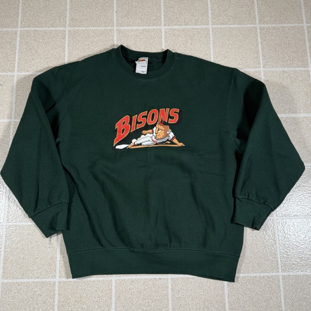 VTG 90s Buffalo Bisons Crewneck Sweatshirt | Large | Minor League AAA Baseball